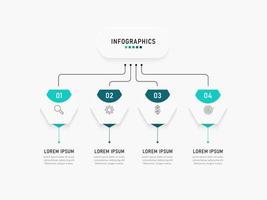 vector infographic labelontwerpsjabloon met pictogrammen en 4 opties of stappen. kan worden gebruikt voor procesdiagram, presentaties, workflowlay-out, banner, stroomschema, infografiek.
