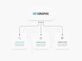 vector infographic labelontwerpsjabloon met pictogrammen en 3 opties of stappen. kan worden gebruikt voor procesdiagram, presentaties, workflowlay-out, banner, stroomschema, infografiek.