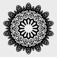 zwarte mandala voor ontwerp. mandala cirkelvormig patroonontwerp voor henna, mehndi, tatoeage, decoratie. decoratief ornament in etnische oosterse stijl. kleurboek pagina. vector
