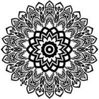 zwarte mandala voor ontwerp. mandala cirkelvormig patroonontwerp voor henna, mehndi, tatoeage, decoratie. decoratief ornament in etnische oosterse stijl. kleurboekpagina vector