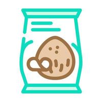 kokosnoot chips snack kleur pictogram vectorillustratie vector