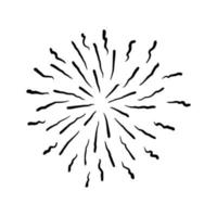 retro doodle zonnestraal vector pictogram. hand getrokken explosie ontwerpelement.