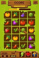 groentebedden, game-ui-elementen, 2d-gamepictogrammen voor match 3-game. vectorillustratie van een grafische interface boerderij, bessen en fruit groeien. vector