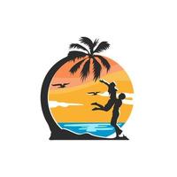 zomer strand logo ontwerpsjabloon vector