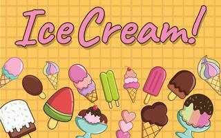 ijs concept banner, cartoon stijl vector