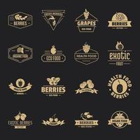 bessen logo iconen set, eenvoudige stijl vector