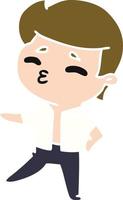 cartoon kawaii 1950 schattige jongen vector