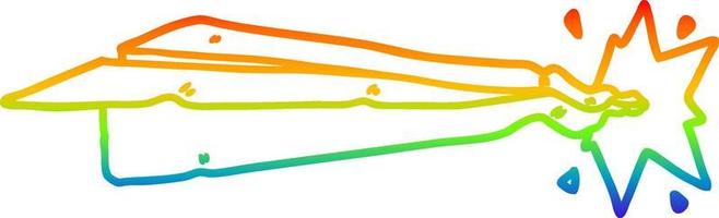 regenboog gradiënt lijntekening cartoon papieren vliegtuigje vector