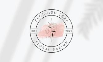 botanische bloemen element hand getekende logo met wilde bloemen en bladeren. logo voor spa en schoonheidssalon, boetiek, biologische winkel, bruiloft, floral designer, interieur, fotografie, cosmetica. vector