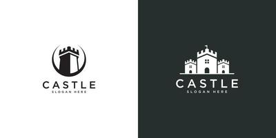 kasteel logo vector ontwerp