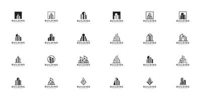 set van gebouw logo stad gebouw voor logo ontwerp inspiratie vector