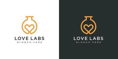 liefde lab logo vector ontwerp