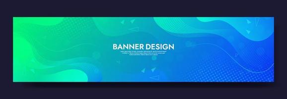 sjabloon voor abstracte blauwe vloeiende golfbanner vector