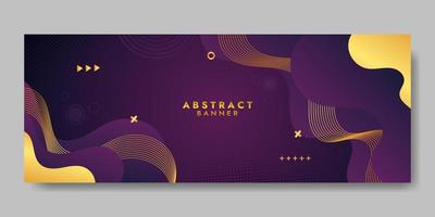 sjabloon voor abstracte violet luxe vloeiende golfbanner vector