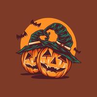 tweeling pompoen halloween kaarsen illustratie vector