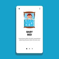 baby in bed slapen, jongen zoete dromen vector