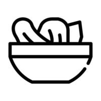 salade plaat lijn pictogram vector symbool illustratie