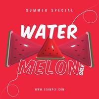 sociale media watermeloen verkoop post ontwerpsjabloon. bericht op sociale media. watermeloen