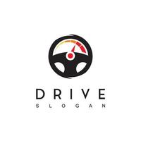 stuurwiel, ontwerpsjabloon voor drive-logo vector