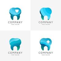 tandheelkundige kliniek logo set vector