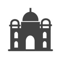 taj mahal glyph zwart pictogram vector