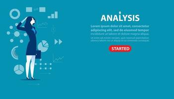 zakenvrouw analyse bestemmingspagina vector