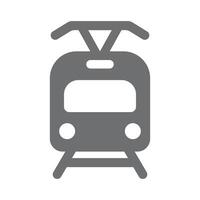 eps10 grijs vector tram pictogram of logo in eenvoudige platte trendy moderne stijl geïsoleerd op een witte achtergrond