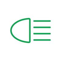 eps10 groene vector koplamp signaal lijn kunst pictogram of logo in eenvoudige plat trendy moderne stijl geïsoleerd op een witte achtergrond