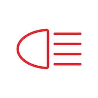eps10 rode vector koplamp signaal lijn kunst pictogram of logo in eenvoudige plat trendy moderne stijl geïsoleerd op een witte achtergrond