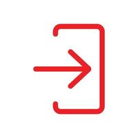eps10 rood vector login pictogram of logo in eenvoudige platte trendy moderne stijl geïsoleerd op een witte achtergrond