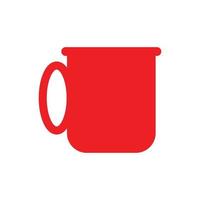 eps10 rode vector koffiekopje solide pictogram of logo in eenvoudige platte trendy moderne stijl geïsoleerd op een witte achtergrond