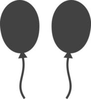 ballonnen glyph zwart pictogram vector