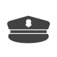 militaire hoed glyph zwart pictogram vector