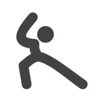 yoga pose v glyph zwart pictogram vector