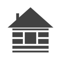 houten hut glyph zwart pictogram vector