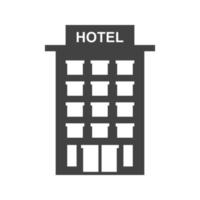 hotel glyph zwart pictogram vector