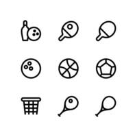 sport lijn pictogrammen vector