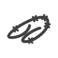 puntige draad glyph zwart pictogram vector