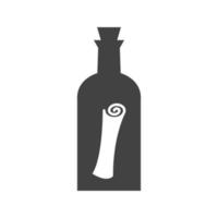 scroll in fles glyph zwart pictogram vector