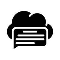 messaging cloud opslag glyph pictogram vectorillustratie vector