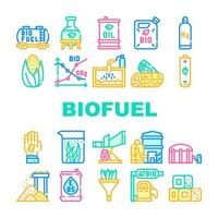 biobrandstof groene energie collectie iconen set vector