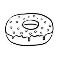 donut doodle geïsoleerd op een witte achtergrond. vector illustratie