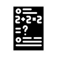 wiskundige problemen glyph pictogram vectorillustratie zwart vector