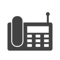 draadloze vaste telefoon glyph zwart pictogram vector