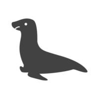 zeehond glyph zwart pictogram vector