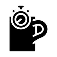 koffiepauze ontspannen tijd glyph pictogram vectorillustratie vector
