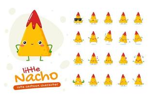 nacho mascotte tekenset vector