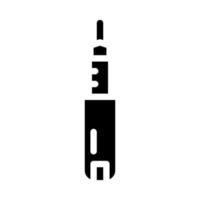 injector insuline glyph pictogram vectorillustratie zwart vector