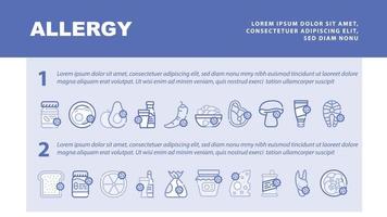 allergie voor producten die koptekst landen vector