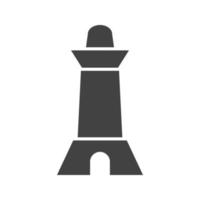 vuurtoren glyph zwart pictogram vector